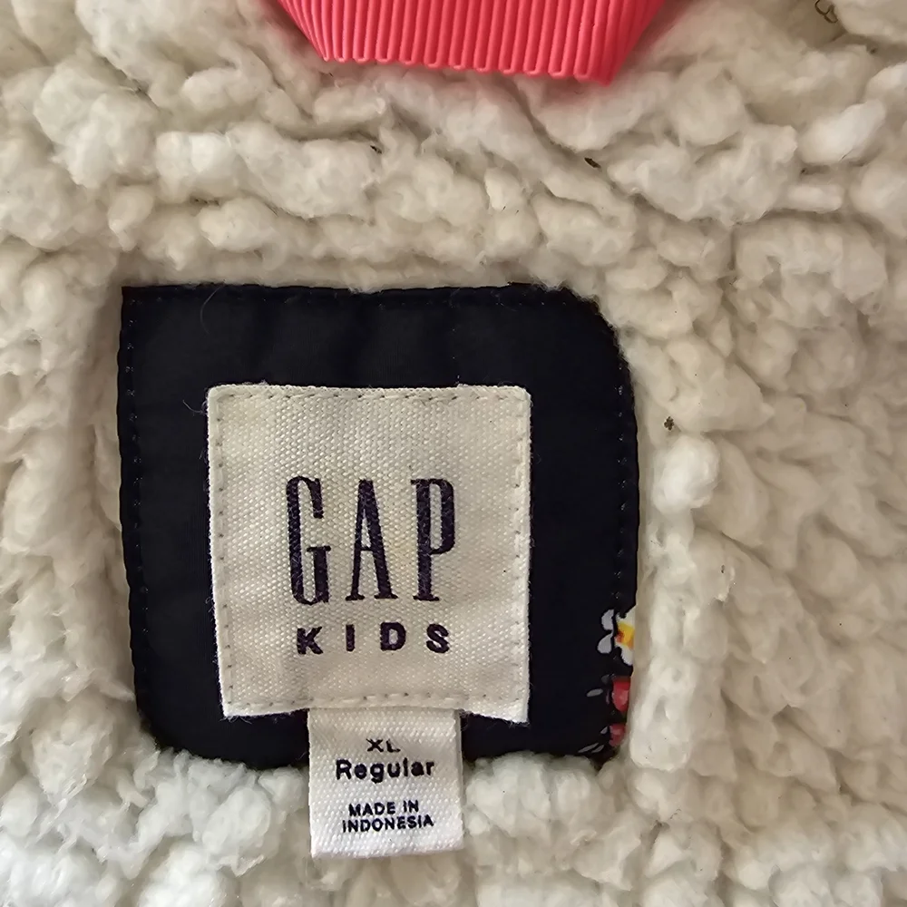 GAP Kids XL Floral Puffer Jacket Hooded Sherpa Lined Winter Coat Cottagecore - Picture 6 of 9